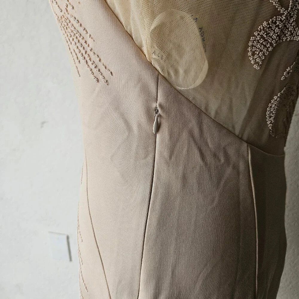 Alexia Admor Womens Beige Nude Look Kardashian Cocktail Dress L MSRP $305 NWT - Picture 7 of 12